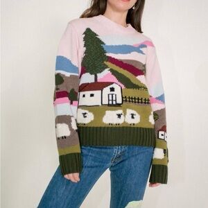 SEA New York Intarsia Reese Farm Sweater
